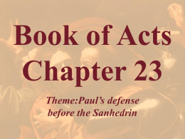 Acts Chapter 23 - Bible Study Resource Center