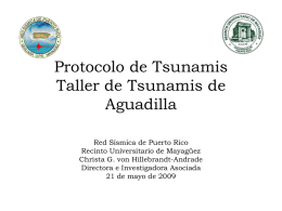 Protocolo de Tsunamis Taller de Tsunamis de Lajas