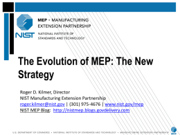 The Evolution of MEP: The New Strategy - Home