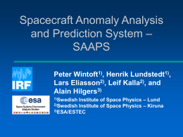 Satellite Anomaly Analysis and Prediction System – SAAPS