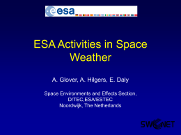 ESA Activities in Space Weather
