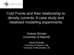 Cold Fronts and their relationship to density currents: A