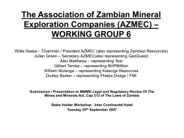 The Association of Zambian Mineral Exploration Companies