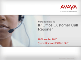 Avaya IP Office Customer Call Reporter