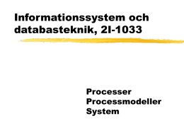 Informationssystem och databasteknik, 2I-1100