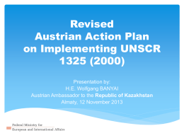 Revised Austrian Action Plan on Implementing UNSCR 1325
