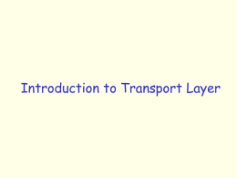 Introduction to Transport Layer