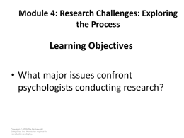 Module 4: Research Challenges: Exploring the Process