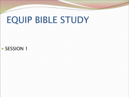EQUIP BIBLE STUDY