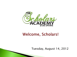 The Scholars Academy - University of South Carolina Upstate