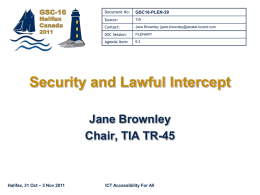 Security and Lawful Intercept - GSC-16