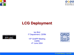 LCG Deployment