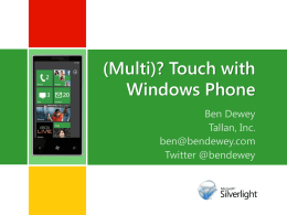 Multi Touch with Windows Phone