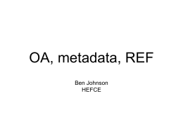 OA, metadata, REF - End-to