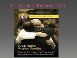 23rd Week of the Year - Saint Benedict Catholic Voluntary