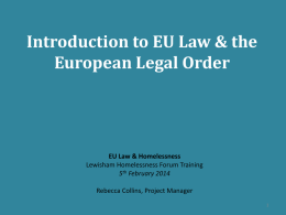 Introduction to EU Law & the European Legal Order
