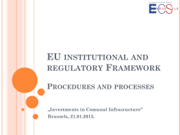 EU institucionano i regulatorno okruženje Procedure i postupci
