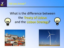 The Treaty of Lisbon versus the Lisbon Strategy