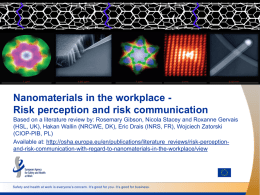 Risk perception and risk communication with regard to