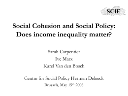 Social Cohesion and Social Capital A Political Science