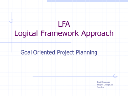 LFA Logical Framework Approach - The EU:s Cultural Network