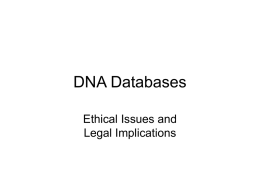 DNA Databases - Fordham University