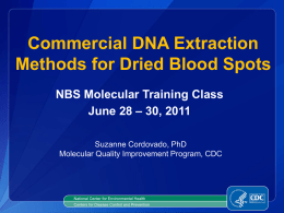 Commercial DNA Extraction Methods for Dried Blood Spots