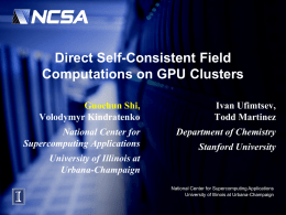 GPU Clusters at NCSA - IEEE International Parallel and