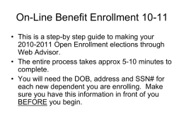 On-Line Benefit Enrollment 09-10