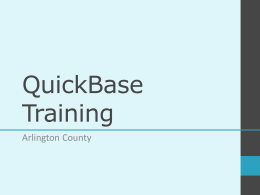 QuickBase Training - 100,000 Homes Campaign