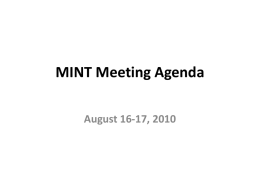 MINT Meeting Agenda - medical-imaging-network