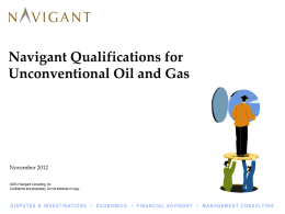 Navigant Qualifications for Unconventional Oil and Gas