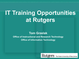 IT Training Opportunities at Rutgers