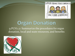 Organ Donation - Physical education