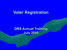 2005 NVRA Annual Training - Department for Aging and