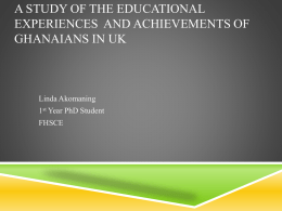 A study of the educational experiences and achievements of