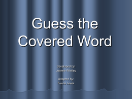 Guess the Covered Word - Scottsboro Electric Power Board