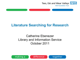 Literature searching for research: July 2010
