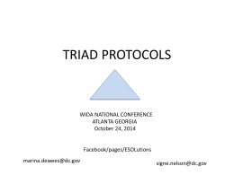 THIS IS A TRIAD TOO - WIDA 2015 National Conference