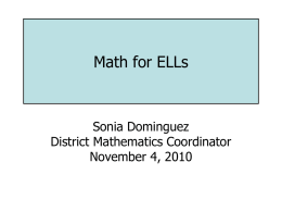 Teaching Mathematics in Elementary School EDUC 2337 Spring