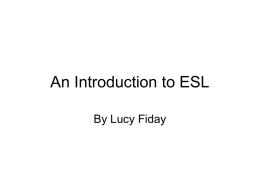 An Introduction to ESL