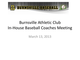 Burnsville Athletic Club In-House Baseball Coaches Meeting