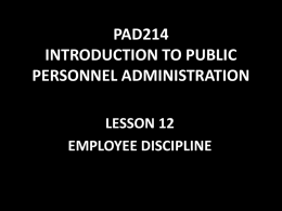 PAD214 INTRODUCTION TO PUBLIC PERSONNEL ADMINISTRATION