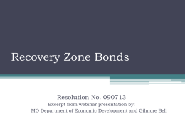Recovery Zone Bonds - Kansas City, Missouri