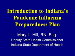 Introduction to Indiana’s Pandemic Influenza Preparedness Plan