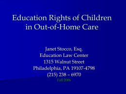 Education Rights of Children in Foster Care
