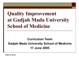 Quality Improvement at Gadjah Mada University School of