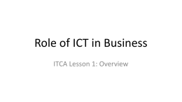 Role of ICT in Business - Chinhoyi University of Technology