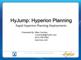 Rapid Hyperion Planning Deployment