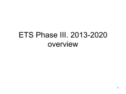 ETS Phase 3. 2013-2020 overview